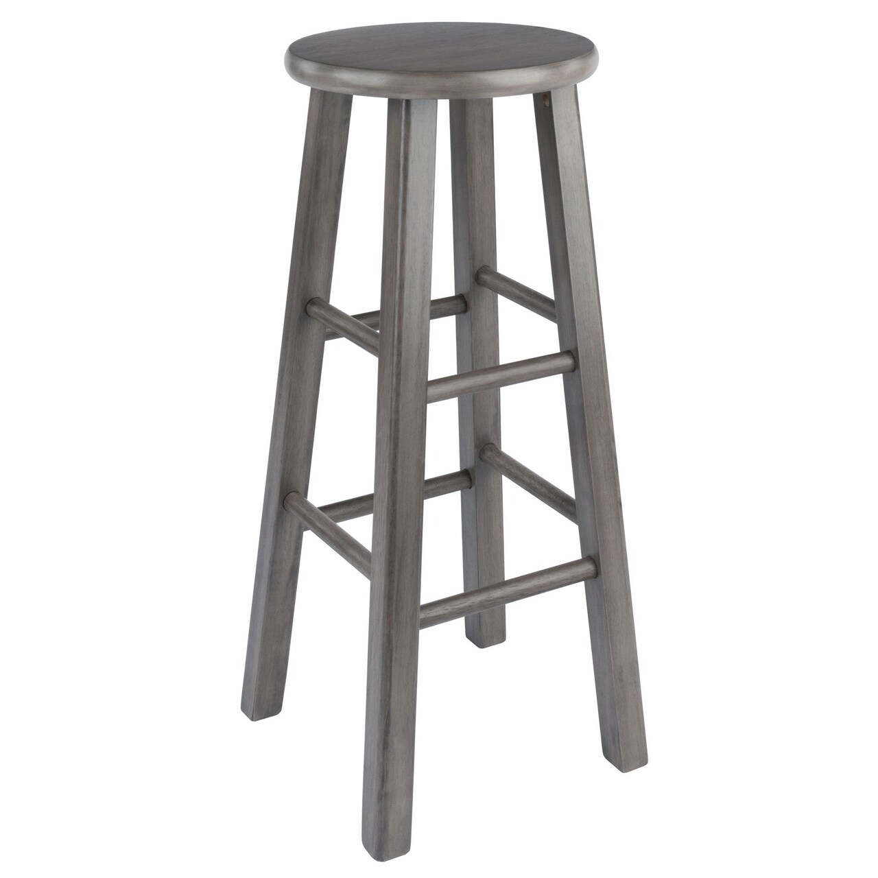 Contemporary Home Living 29" Rustic Gray Contemporary Solid Bar Stool